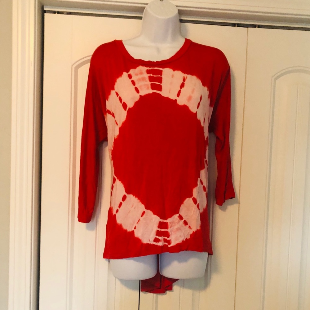 Red tie dye top
